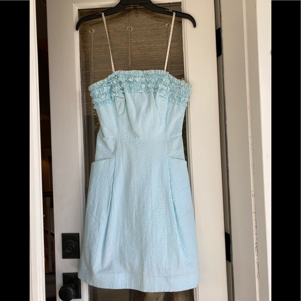 Lilly Pulitzer blue seersucker dress